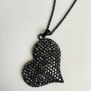Traci Lynn Love N the Dark Heart Charm Necklace